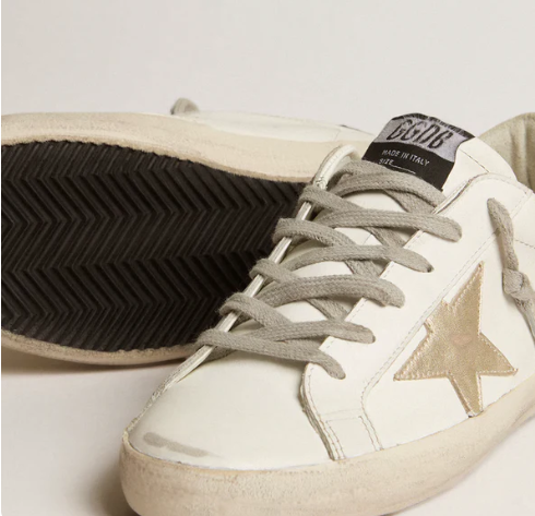 Golden Goose Super Star Leather Sneakers Gold